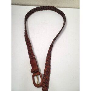 Genuine Leather Braided Belt With Brass Buckle Medium-Large Made In Turkey